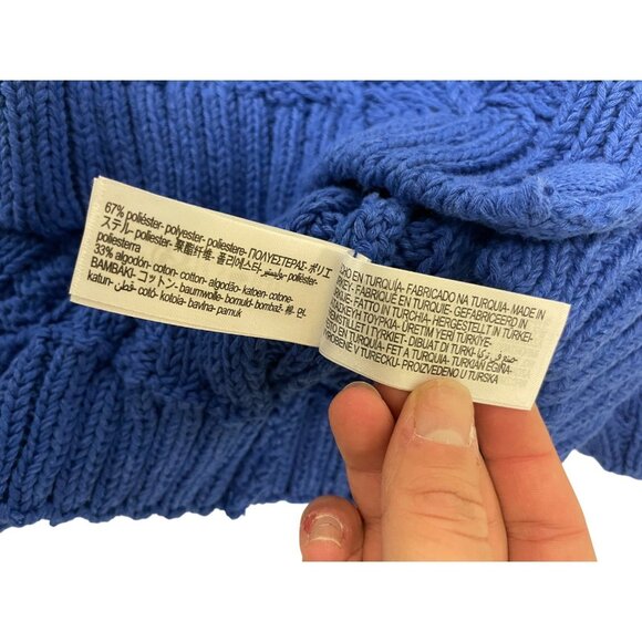 Zara Womens Cardigan Sweater S Small Blue Cable Knit Short Sleeve 6771/053 NWT - Picture 10 of 14